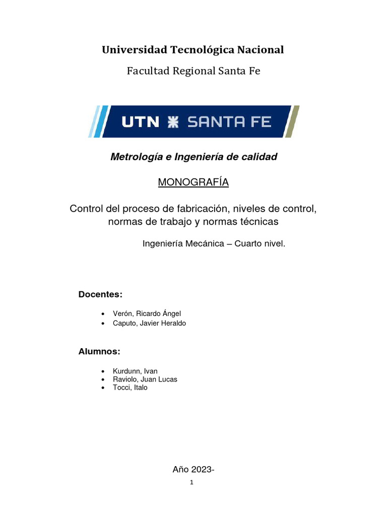 Control de Proceso en Fabricación Industrial | PDF | Iso 9000 | Calidad ...