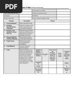 Six Sigma Project Charter Form