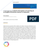 Investigating Student's Perception of Learning at An English Immersion School in Indonesia - JIIP - Jurnal Ilmiah Ilmu Pendidikan