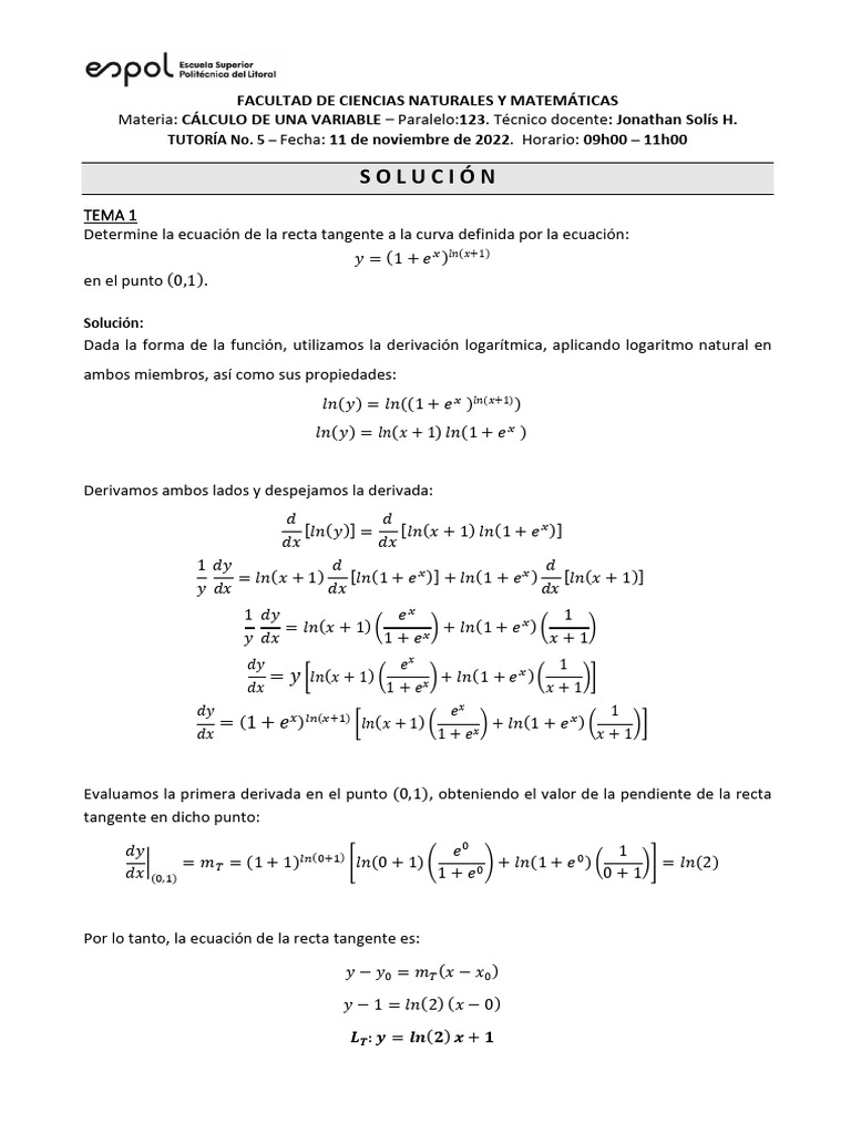 TF5 Vie 09h Sol PDF Logaritmo Derivado