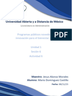 Universidad Abierta y A Distancia de México: Programas Públicos Novedosos: Innovación para El Bienestar Social