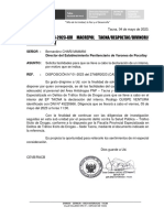 Oficio para El Penal de Pocollay Solicita Facilidades para Declaracion Del Interno Rodrigo Quispe Ventura