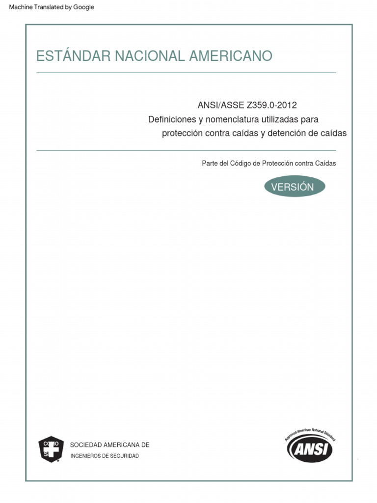Ansi asse z359 0 2012 esp pdf los estados unidos
