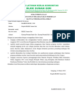 (Format 6) Surat Pernyataan Kesanggupan Melaksanakan Pekerjaan Bantuan Program Pelatihan
