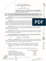 An Ordinance Amending Section 37 (1) Business Tax On Lessors or Sub Lessors of Ordinance No. 1614 Series of 1999, Otherwise Known As The Pasay City Revenue Code