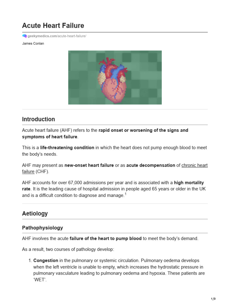 Contemporary Aetiology Of Acute Heart Failure In A Teaching – UBZFI
