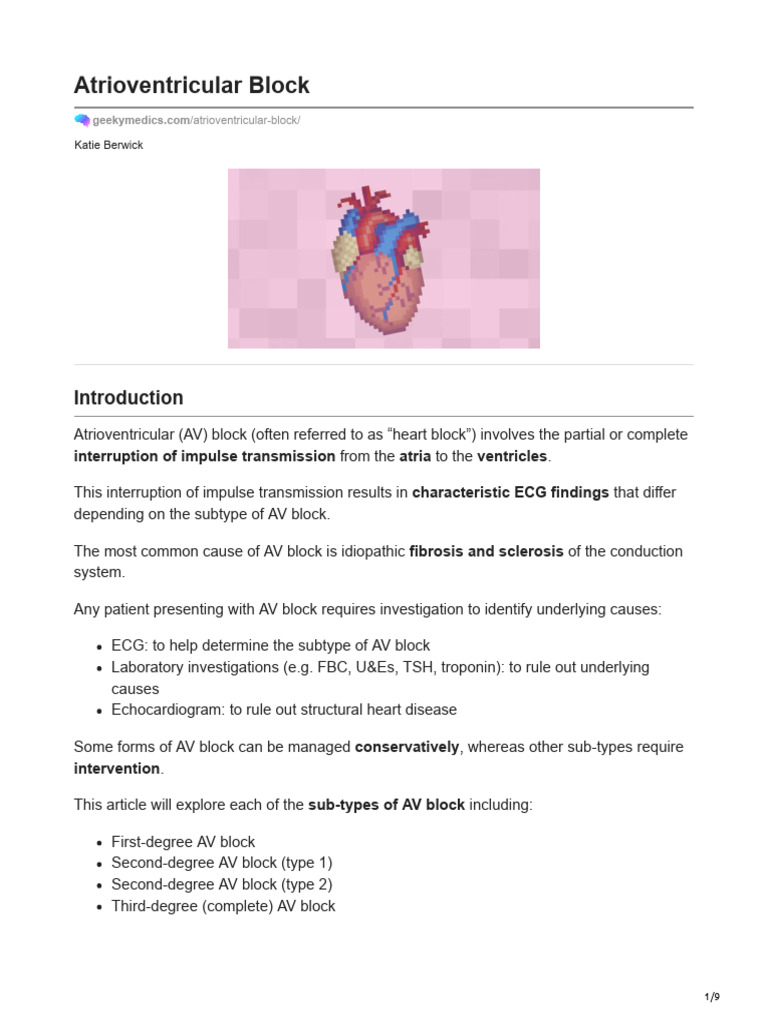 Understanding Atrioventricular Block Types | PDF | Medical Specialties ...