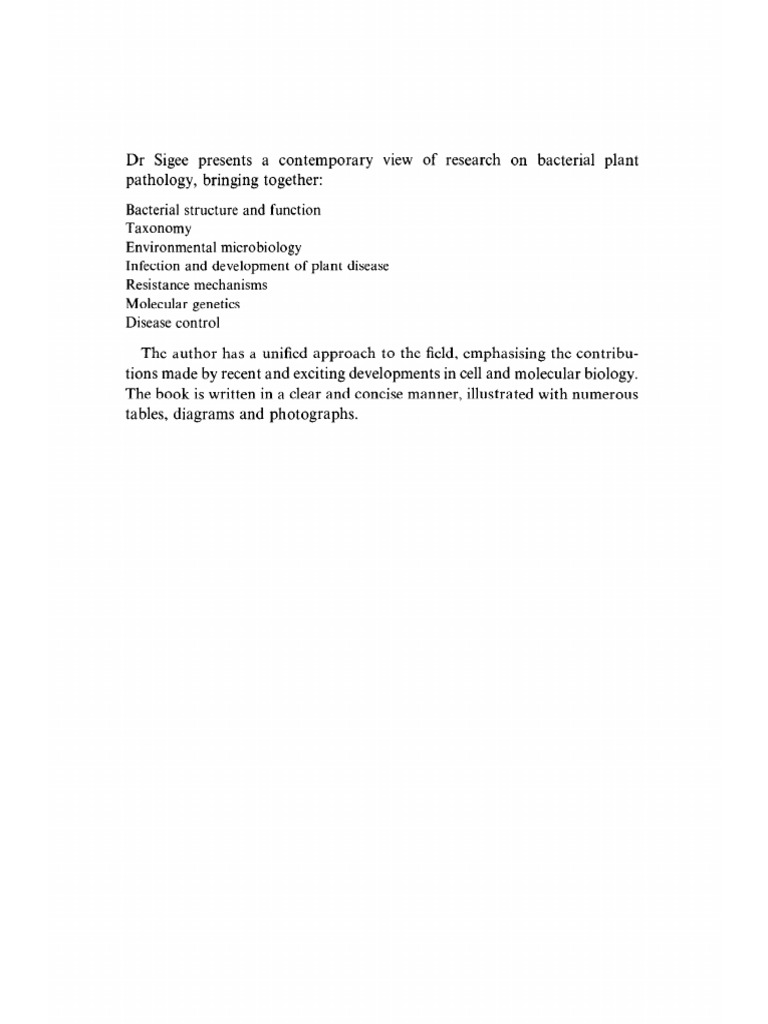 Bacterial Plant Pathology Pdf