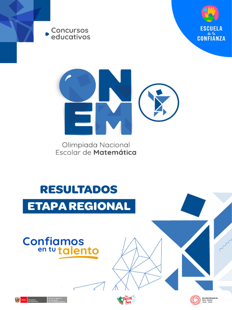 Resultados ONEM 2025 Etapa Regional | PDF | Perú
