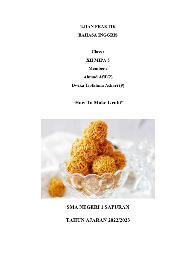 Uprak Bahasa Inggris How To Make Tape Ketan PDF