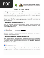 Zoom Security Guidelines