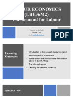 Labour Economics (LBE36M2) The Demand For Labour: Prepared By: MR Qoko Office #: T165 Email