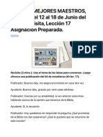 Seamos Mejores Maestros, Semana Del 12 Al 18 de Junio Del 2023, Revisita, Lección 17 Asignación Preparada