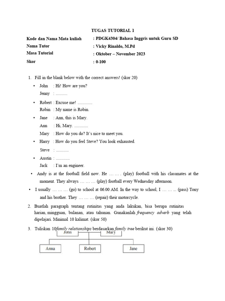 Tutorial Bahasa Inggris untuk Guru SD | PDF