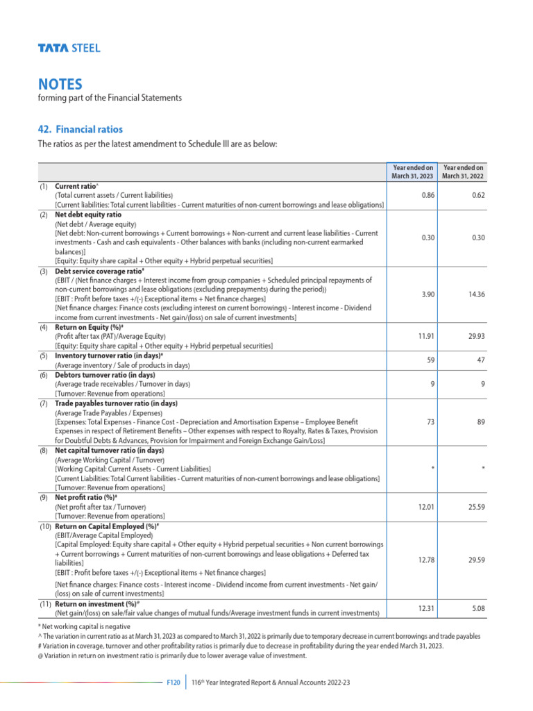 Tata Steel Annual Report 202223413 PDF Equity (Finance) Debt
