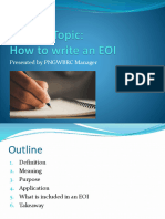 Session Topic - How To Write An EOI