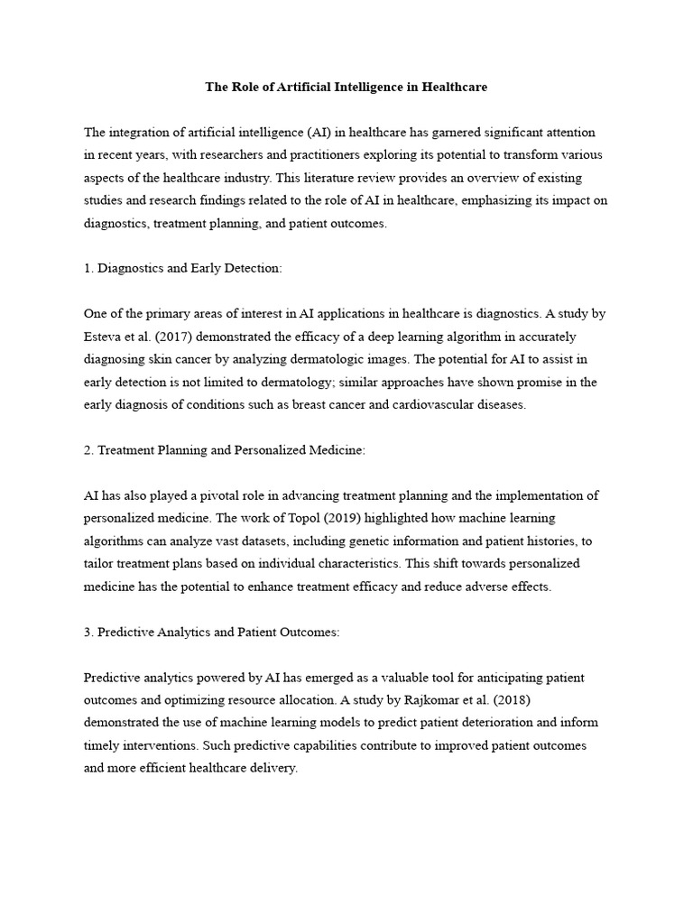 The Role of Artificial Intelligence in Healthcare | PDF | Personalized ...