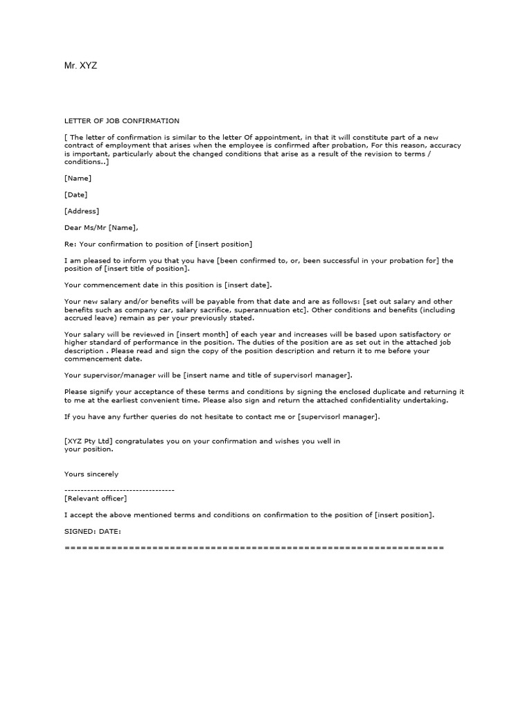 confermation letter | PDF