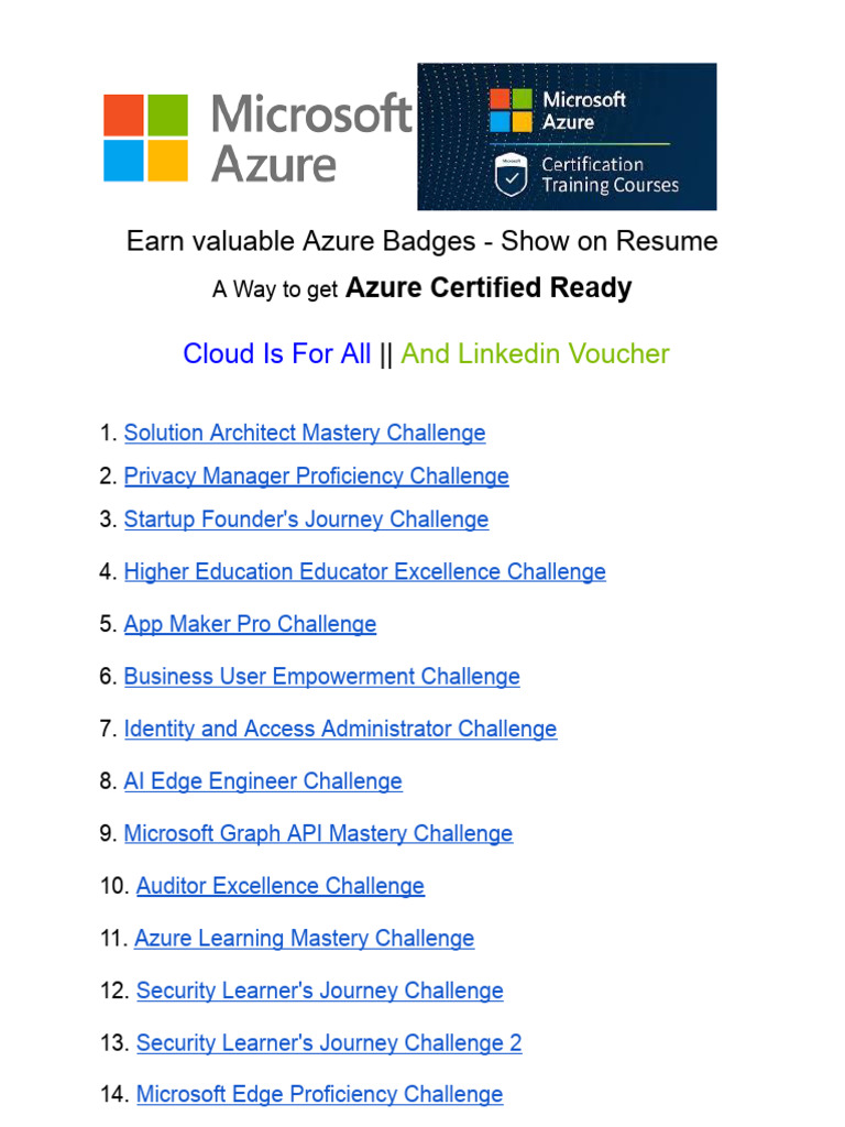 Microsoft Azure Challenge PDF
