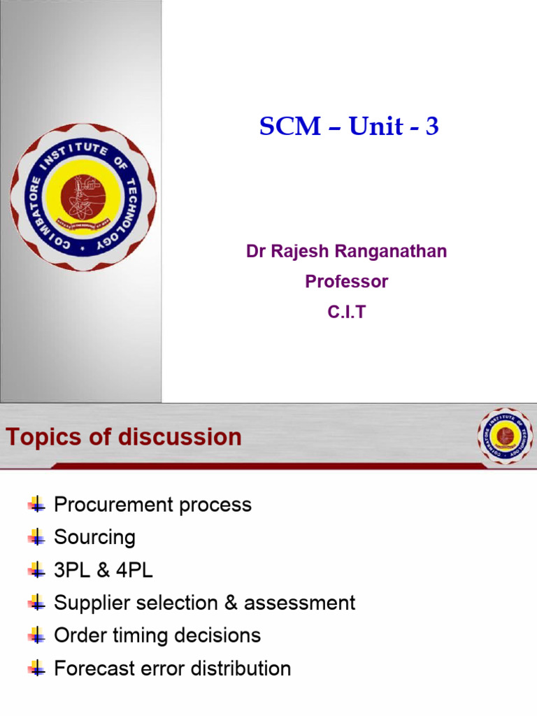 Supply Chain Management PDF Outsourcing Supply Chain Management