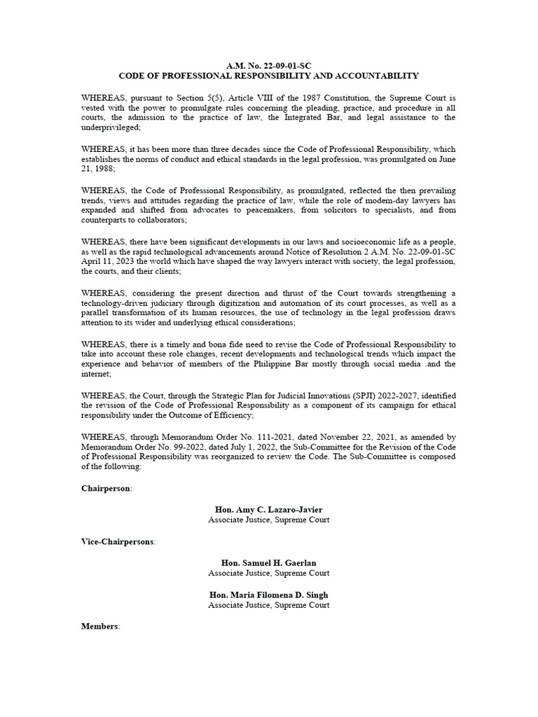 Revised Code of Professional Responsibility | PDF | Conflict Of ...