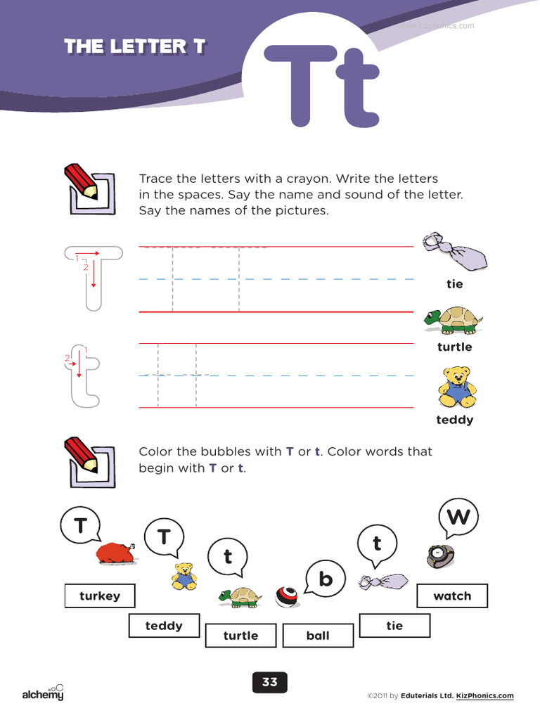 Worksheet - The Letter TT | PDF