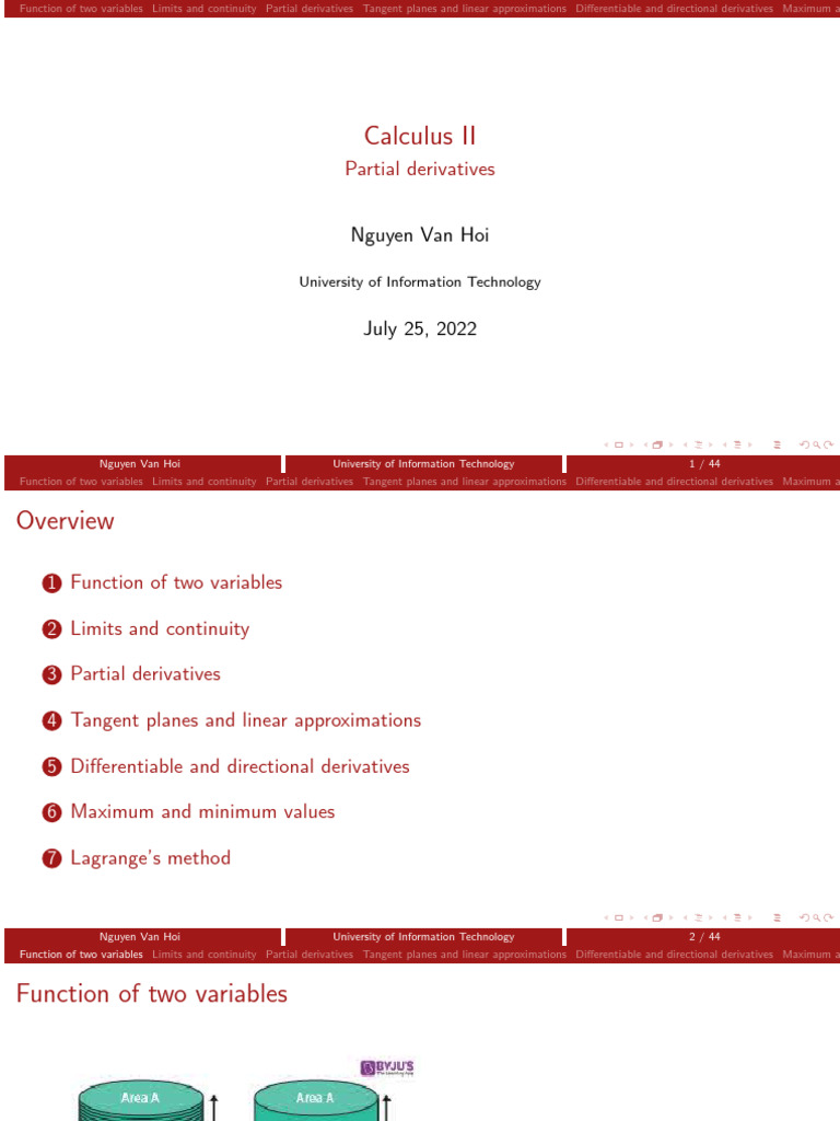 Calculusii partial derivatives pdf derivative continuous function