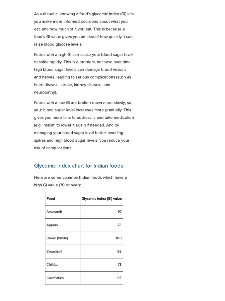 Glyceemic Indexx | PDF | Indian Cuisine | Glycemic Index