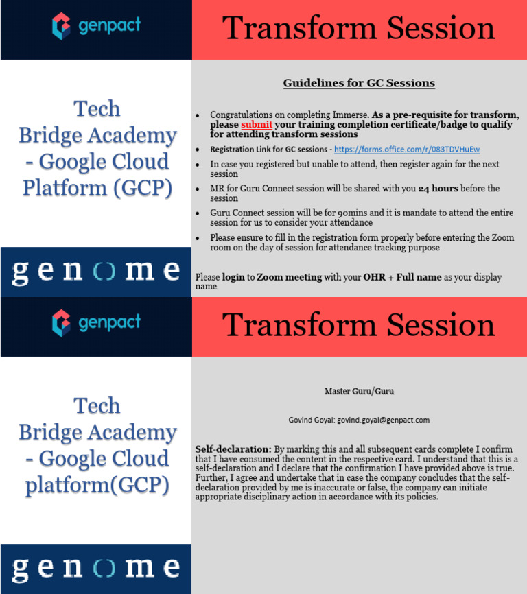 GCP Transform Session Registration Guide | PDF | Business