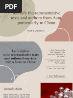 Identify The Representative Texts and Authors From Asia 21st