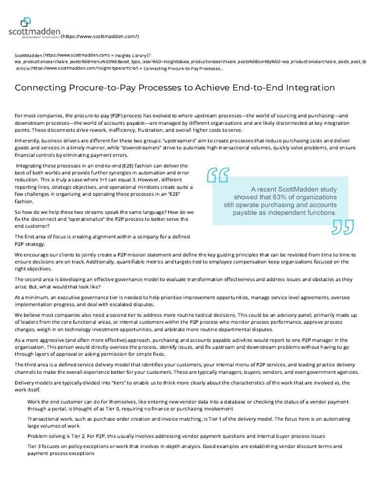 Connecting Procure To Pay Processes To Achieve End To End Integration