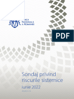 Sondaj Privind Riscurile Sistemice BNR - Iunie 2022