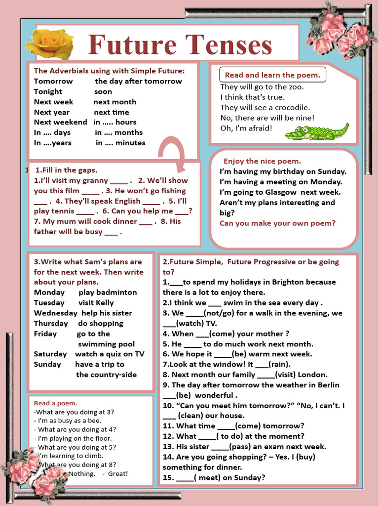 Future Tense Activities and Exercises | PDF | Language Arts & Discipline