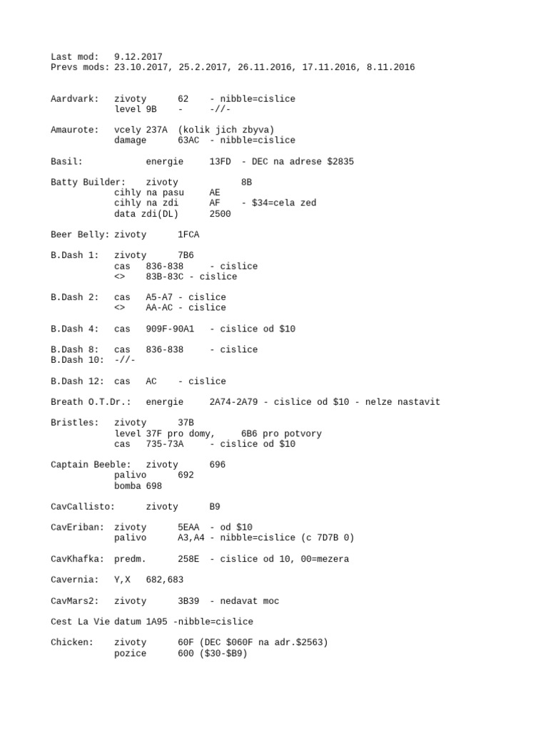 Game Mod Cheat Codes Overview | PDF