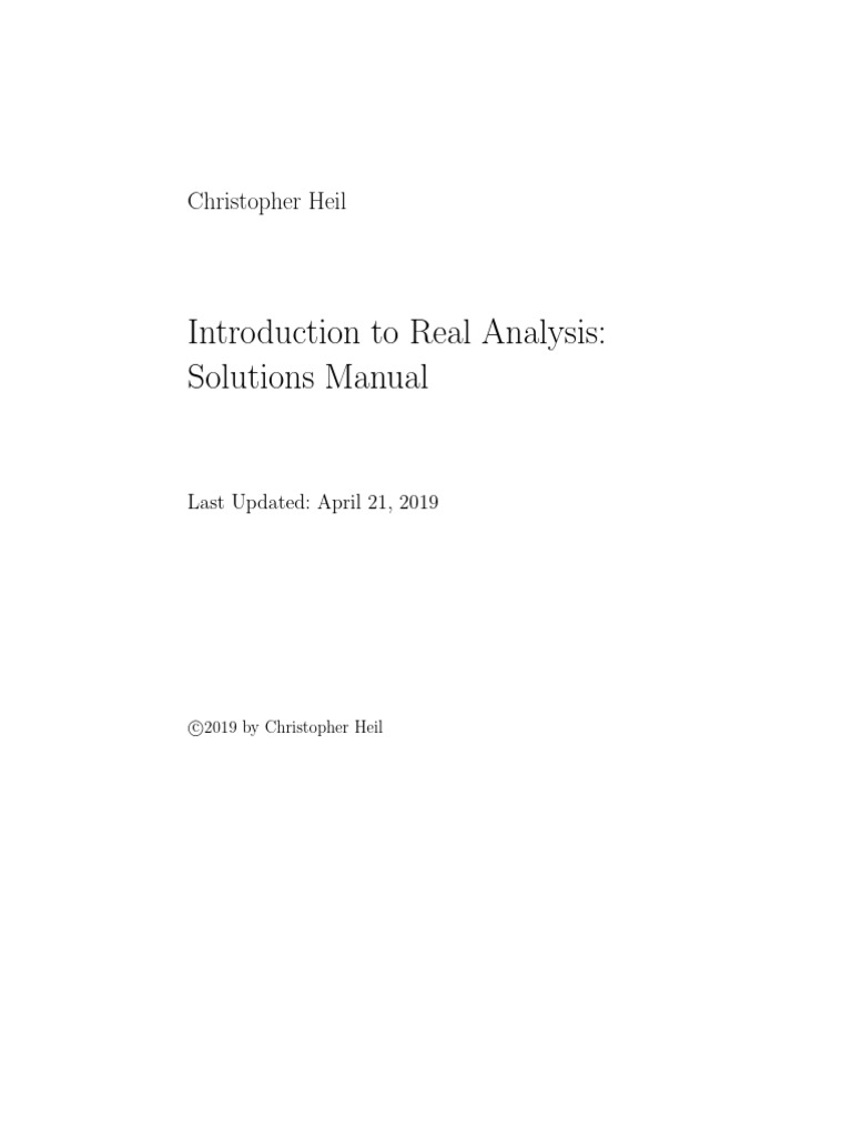 Real Analysis Solutions Manual Overview | PDF | Sequence | Mathematical ...