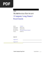 Fixed Assets Test Script