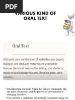 Various Kind of Oral Text