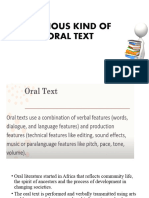 Various Kind of Oral Text