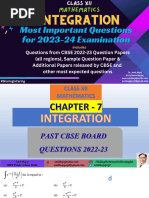 Class XII INTEGRATION Most Important Questions For 2023-24 Examination (Dr. Amit Bajaj)