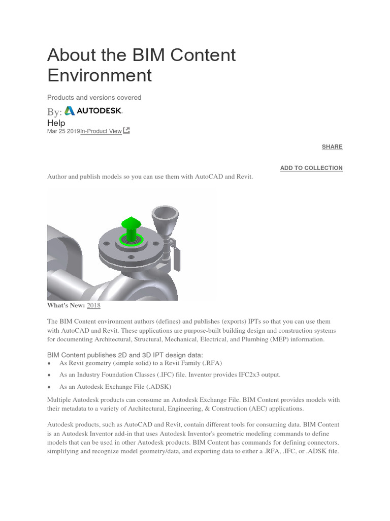 BIM Content Environment Inventor PDF Autodesk Revit Autodesk