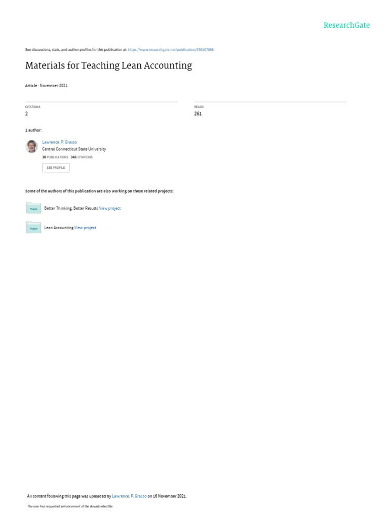 Teaching Lean Accounting Effectively | PDF | Lean Manufacturing ...