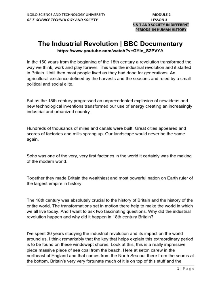 The Industrial Revolution in Britain | PDF | British Empire ...