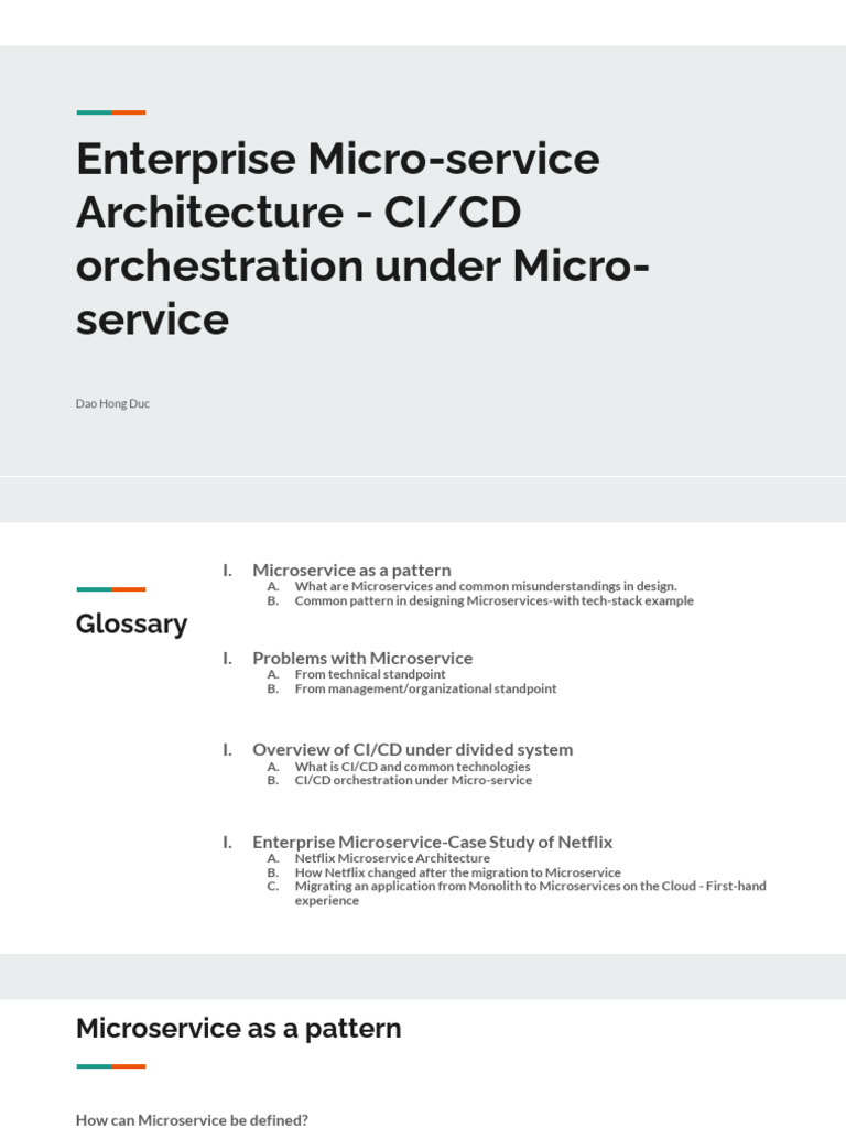 Enterprise Micro-Service Architecture - CI - CD Orchestration Under ...