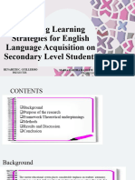 Adopting Learning Strategies For English Language Acquisition On