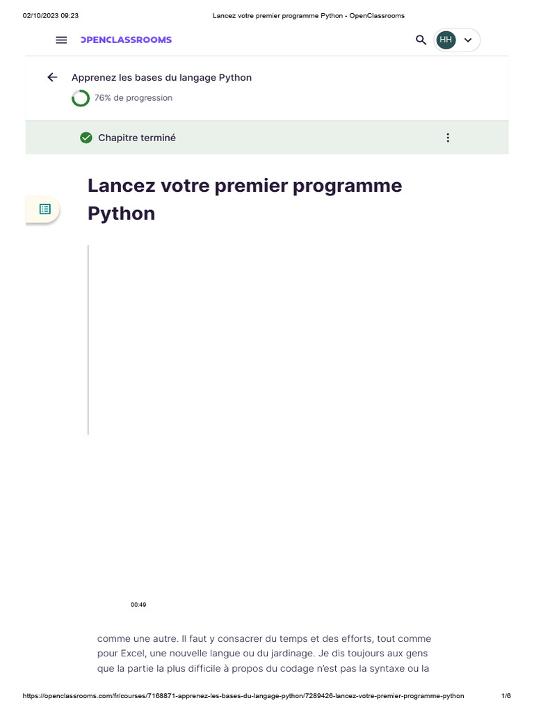 Lancez votre premier programme Python | PDF | Python (Langage de ...