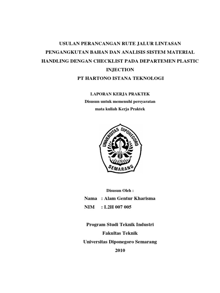 Laporan Kerja Praktek Sistem Material Handling