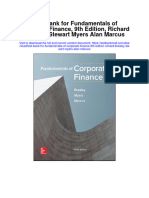 Test Bank For Fundamentals of Corporate Finance 9th Edition Richard Brealey Stewart Myers Alan Marcus