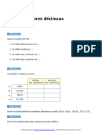 Nombres Decimaux Exercices de Maths en 6eme 550