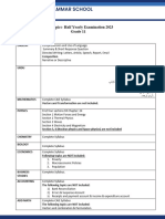 Half Yearly Examination - Test Topics Grade 11