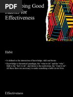 Developing Good Habits For Effectiveness